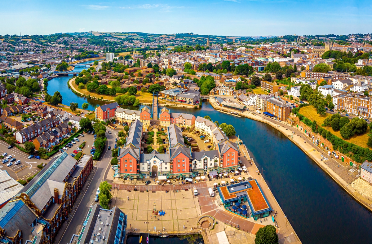 Aerial view of Exeter, Devon